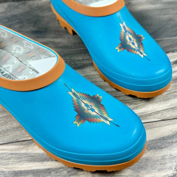 NIB Pendleton Pagosa Spring 9M Garden Rain Clogs Waterproof Turquoise - Picture 4 of 12